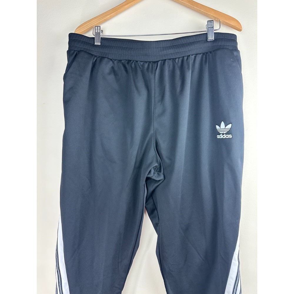 NEW Adidas BR8 US TP DM4463 Men's Size XL Black White Stripe Track Pants - Picture 3 of 16